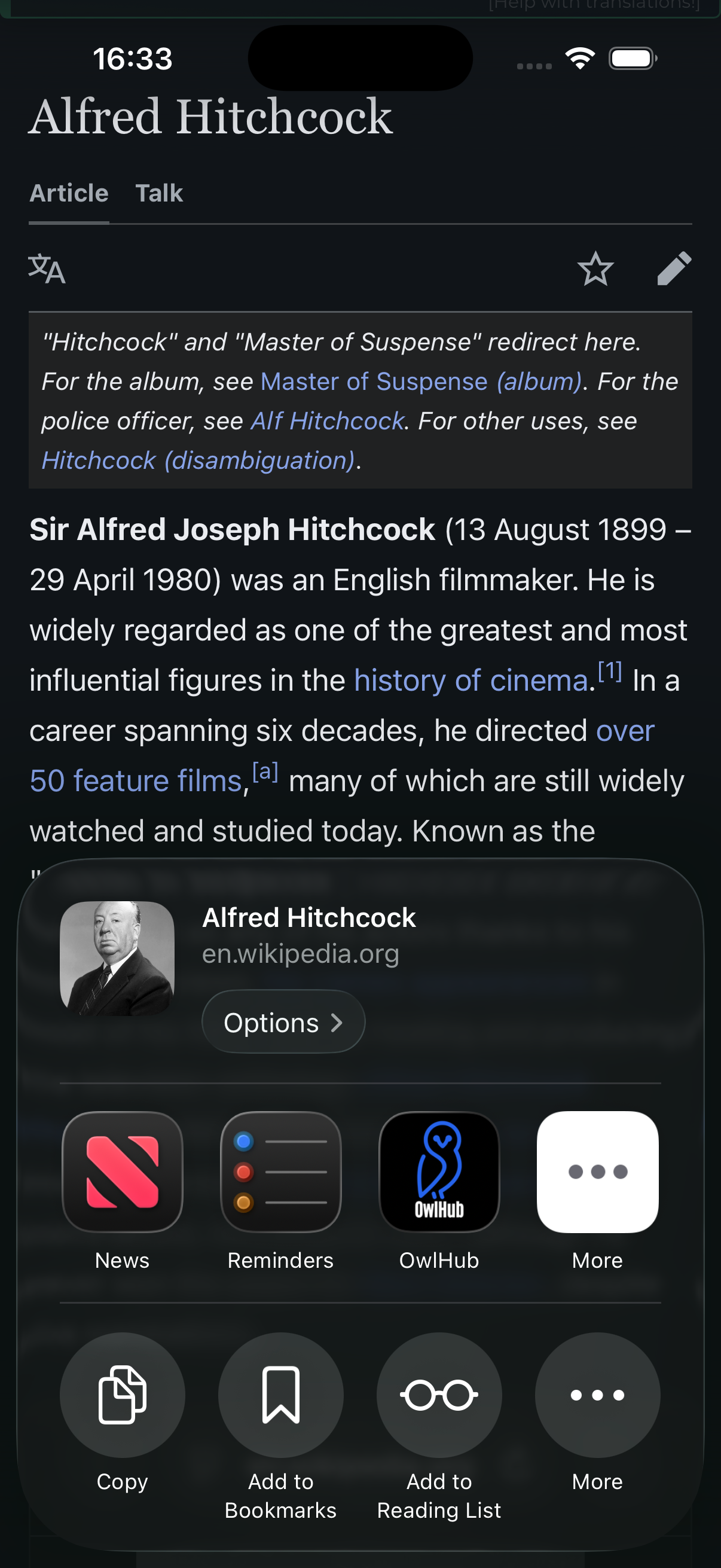 OwlHub share extension